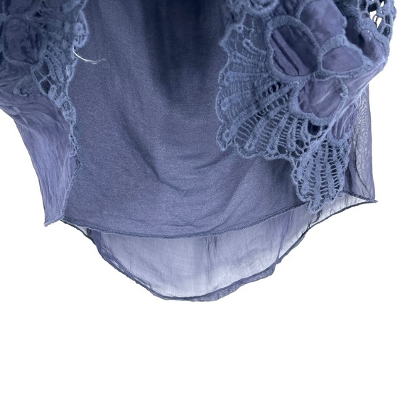 Le Marais Paris 100% Silk Blue Blouse Size M - Picture 7 of 9